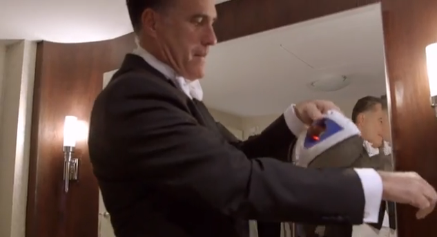 Mitt, Mitt Romney, Romney documentary, 2012 presidential election. Romney irons suit while wearing it, the flipping Mormon, Romney family, Republicans, documentaries, Netflix
